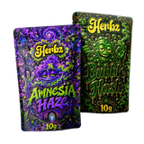 Amnesia Haze og Bubble Hash 20g THCA bundle med topskud og hash på sort baggrund