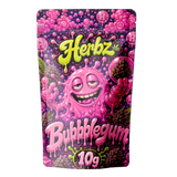 Bubblegum 25% THCA indoor flower med kraftigt frostet trichomlag på sort baggrund