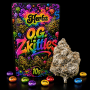 O.G. Zkittles 24% THCA, cogollos con recorte compacto y perfil afrutado de la variedad Z